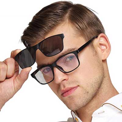 Occhiali da vista con clip-on da sole
