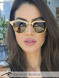  Camila-Coelho con occhiali da sole Rayban Clubmaster Wood 3016M