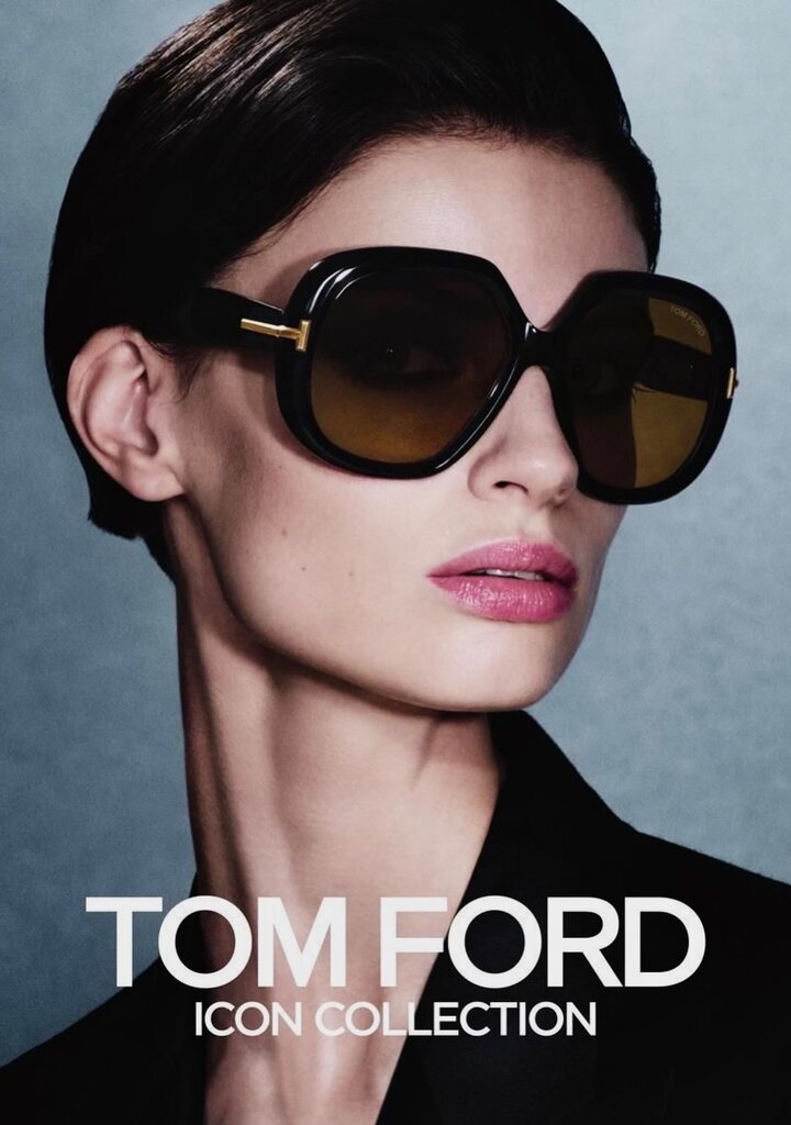 Tom Ford Icon — Occhiali da sole oversize con dettagli oro                                                                                                                                                                                                 — TOM-FORD