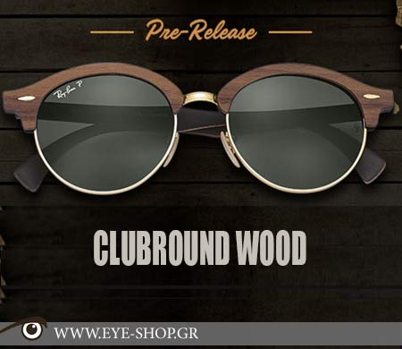 Rayban Clubround wood sunglasses                                                                                                                                                                                                                           — RAYBAN