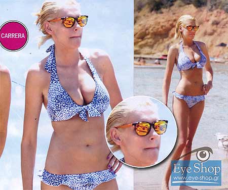 Sassa Stamatis wearing Carrera sunglasses                                                                                                                                                                                                                  — CARRERA