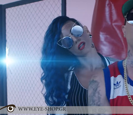 Katerina Stikoudi singing Piranhas wearing cateye sunglasses                                                                                                                                                                                               — CHARLIE-MAX