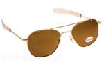 Occhiali da Sole Uomo American Optical ORIGINAL-PILOT Gold Brown Crystal Polarized U.S.A. size 57