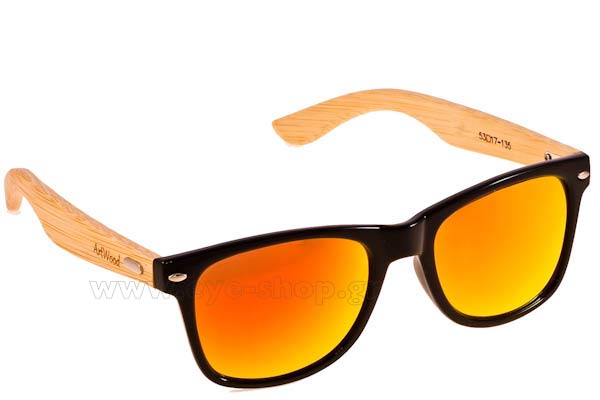 Occhiali Artwood Milano Bambooline 2 MP200 Blk OrangeMirror Polarized Cat3