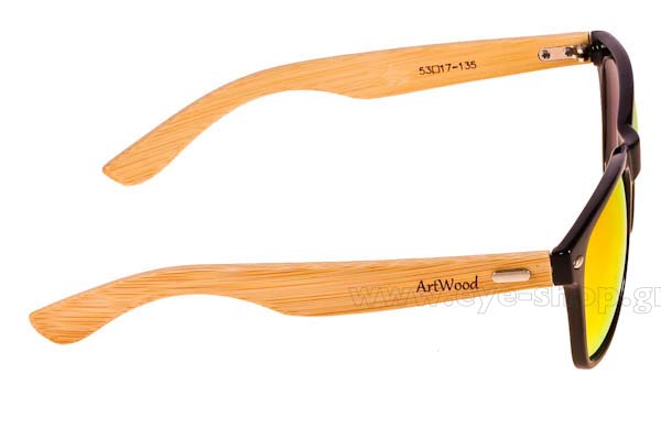 Artwood Milano modello Bambooline 2 MP200 di colore Blk OrangeMirror Polarized Cat3