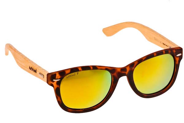 Occhiali Artwood Milano Bambooline 1 MP200 BRΤGRMP Brown Tort-Gold Mirror Polarized - bamboo