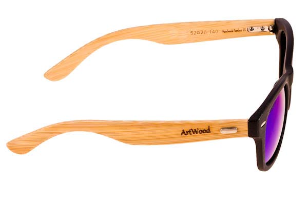 Artwood Milano modello Bambooline 1 MP200 di colore BLKGRMP Black  - Green Mirror Polarized - bamboo