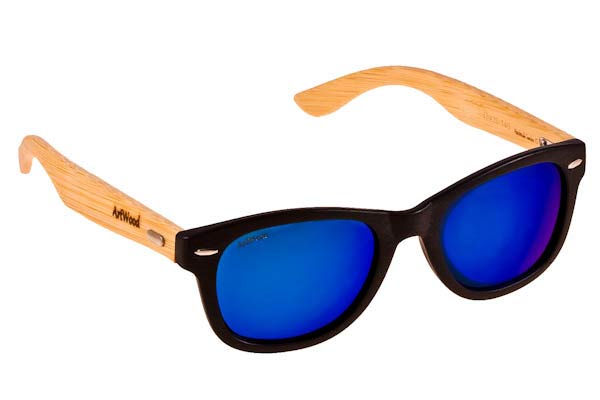 Occhiali Artwood Milano Bambooline 1 MP200 BLKBUMP Black  - Blue Mirror Polarized - bamboo