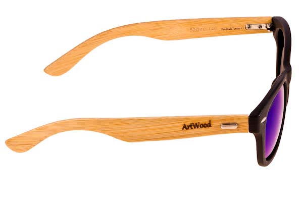 Artwood Milano modello Bambooline 1 MP200 di colore BLKBUMP Black  - Blue Mirror Polarized - bamboo