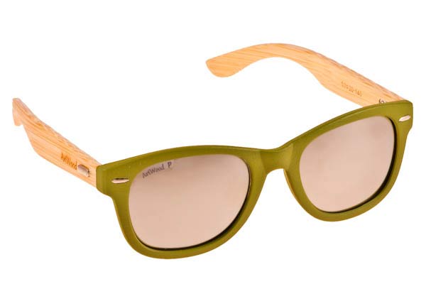 Occhiali Artwood Milano Bambooline 1 MP200 GRESIMP Green  - Silver  Mirror Polarized - bamboo