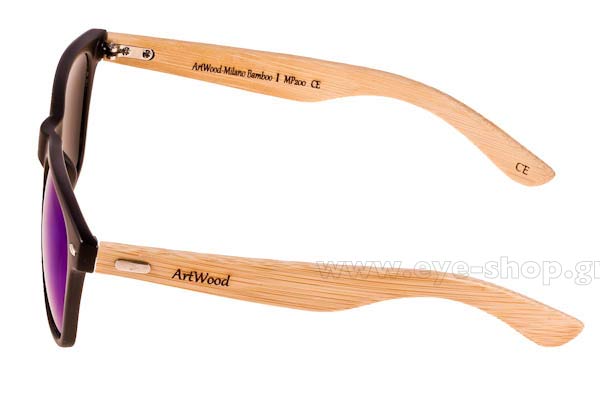 Artwood Milano model Bambooline 2 MP200 and color MtBlk BlueMirror Polarized Cat4
