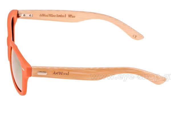 Artwood Milano modello Bambooline 1 MP200 di colore Orange - Gold Mirror Polarized - bamboo