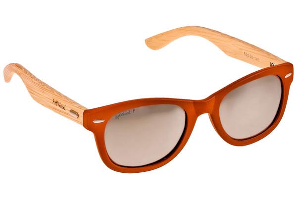 Occhiali Artwood Milano Bambooline 1 MP200 Orange  - Silver Mirror Polarized - bamboo