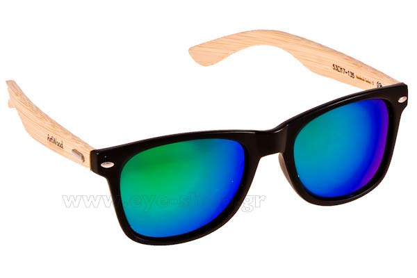 occhiali-da-sole Artwood Milano Bambooline 2 MP200 MtBlκ GreenMirror Polarized Cat4