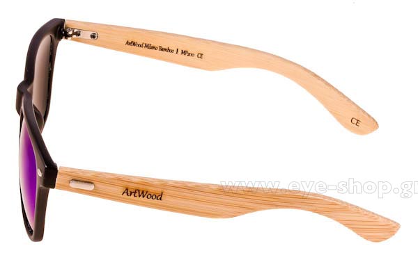 Artwood Milano model Bambooline 2 MP200 and color MtBlκ GreenMirror Polarized Cat4
