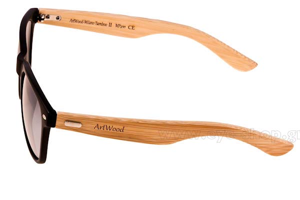 Artwood Milano modello Bambooline 2 MP200 di colore MtBlk SilverMirror Polarized Cat3
