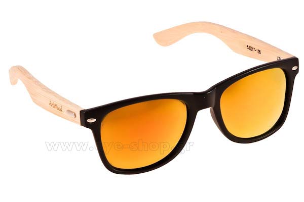 Occhiali Artwood Milano Bambooline 2 MP200 MtBlk OrangeMirr Polarized Cat4