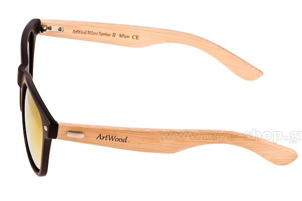 Artwood Milano modello Bambooline 2 MP200 di colore MtBlk OrangeMirr Polarized Cat4