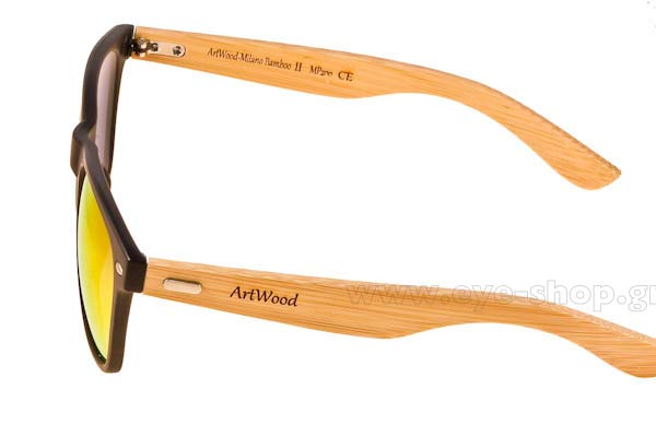 Artwood Milano modello Bambooline 2 MP200 di colore MtBlk OrangeMirr Polarized Cat3