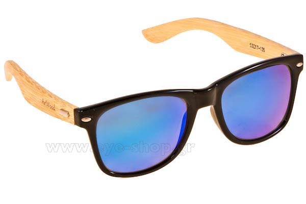 Occhiali Artwood Milano Bambooline 2 MP200 Blk BlueMirror Polarized Cat3