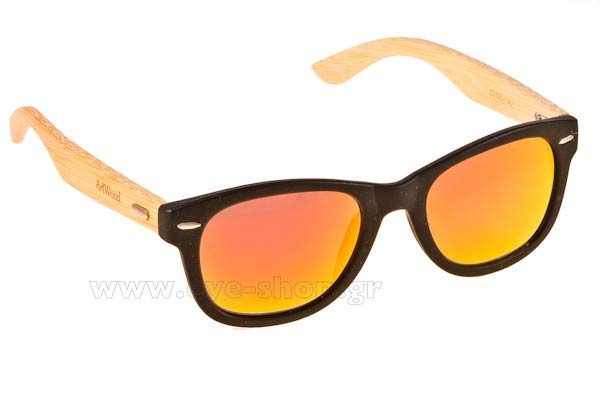 Occhiali Artwood Milano Bambooline 1 MP200 Black - OrangeMirror Polarized Cat3
