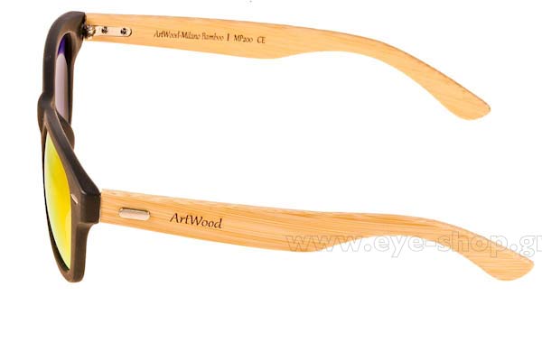 Artwood Milano modello Bambooline 1 MP200 di colore Black - OrangeMirror Polarized Cat3