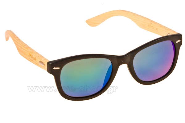 Occhiali Artwood Milano Bambooline 1 MP200 Black - Green Mirror Polarized Cat3