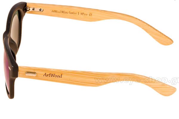 Artwood Milano modello Bambooline 1 MP200 di colore Black - Green Mirror Polarized Cat3