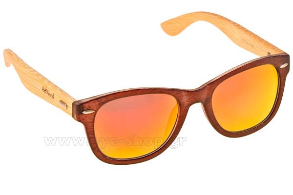 Occhiali Artwood Milano Bambooline 1 MP200 Brown - Orange Mirror Polarized Cat3