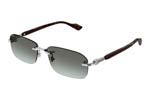 Occhiali da Sole Uomo Gucci GG1221S 008 silver brown brown size 56