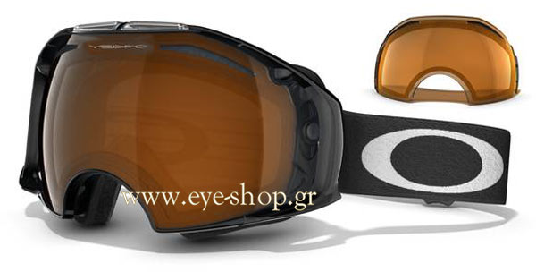 Oakley modello AirBrake 7037 Snow di colore 57-669 Jet Black/Black Iridium - Persimmon