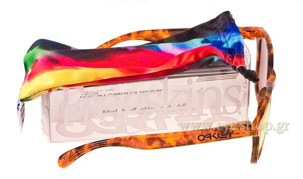 Oakley modello Frogskins 9013 di colore 24-312 Acid Tortoise Orange Fire Iridium