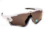 Occhiali da Sole Sport Oakley JAWBREAKER-9290 06 White grey polarized size 31