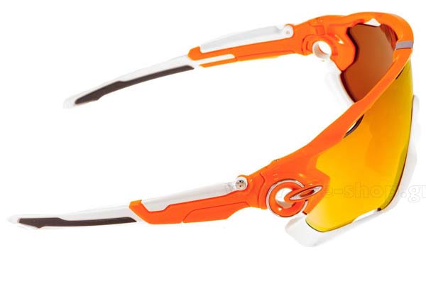 Oakley modello JAWBREAKER 9290 di colore 09 Orange Fire iridium Polarized