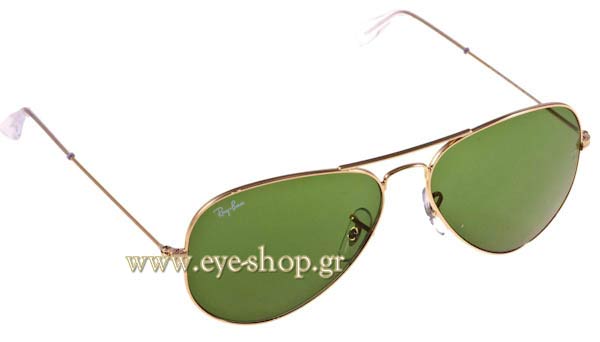 Occhiali Rayban 3025 Aviator W3280 χρυσός σκελετός με πράσινους φακούς
