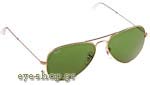 Occhiali da Sole Uomo Rayban 3025-Aviator W3280 χρυσός σκελετός με πράσινους φακούς size 58