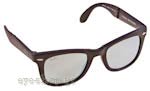 Occhiali da Sole Unisex Rayban 4105-Folding-Wayfarer 602230 matte grey silver mirror size 50