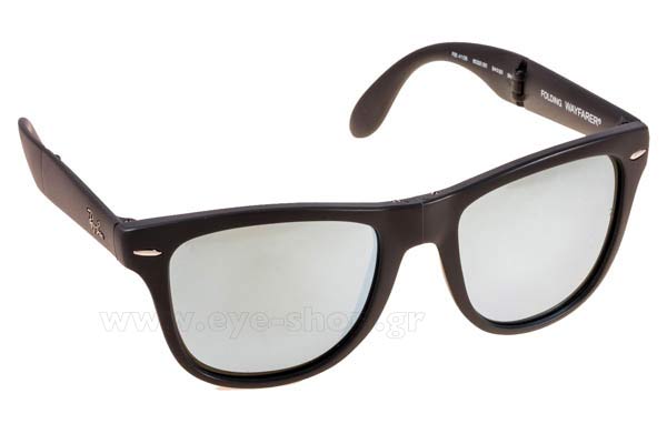 Occhiali Rayban 4105 Folding Wayfarer 602230 matte grey silver mirror