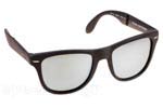 Occhiali da Sole Unisex Rayban 4105-Folding-Wayfarer 602230 matte grey silver mirror size 54