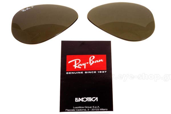 RayBan modello 3025 Aviator di colore 002/58 A20385 Replacement lenses polarized