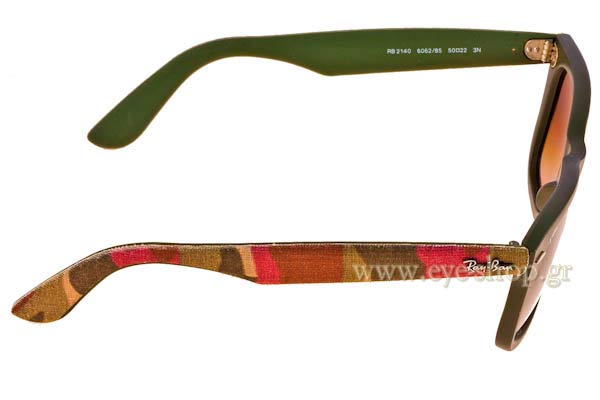 Rayban modello 2140 Wayfarer di colore 606285 Urban Camouflage military green