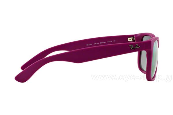 Rayban modello Justin 4165 di colore 60894V Fuchsia Rubber