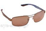 Occhiali da Sole Uomo Rayban 8316 029/N8 Polarized ασημί ματ carbon μπλε size 62