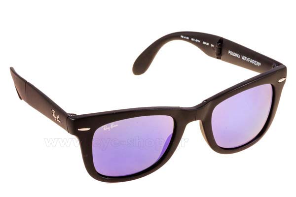 Occhiali Rayban 4105 Folding Wayfarer 601S1M Purple mirror Limited Edition