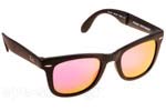 Occhiali da Sole Unisex Rayban 4105-Folding-Wayfarer 601S4T Fuxia mirror Limited Edition size 50