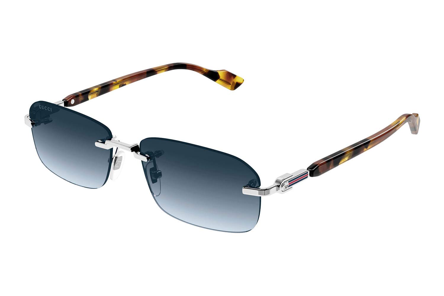 Gucci GG1221S 007 silver havana blue size 56 Occhiali da sole Prezzo: 327,83