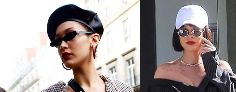 Bella Hadid e Rihanna con occhiali da sole piccoli